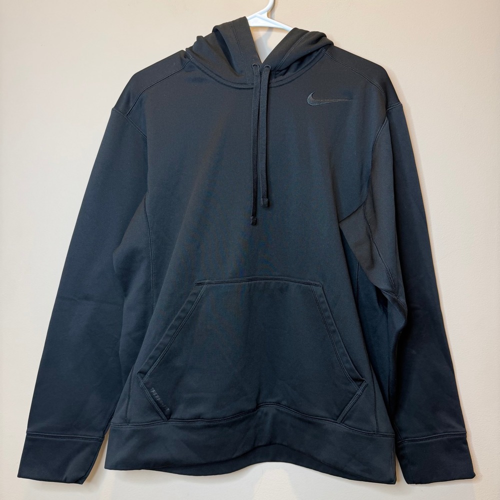 Nike Therma-Fit Black Hoodie Pullover Sweatshirt Mens Medium Active Athleisure
